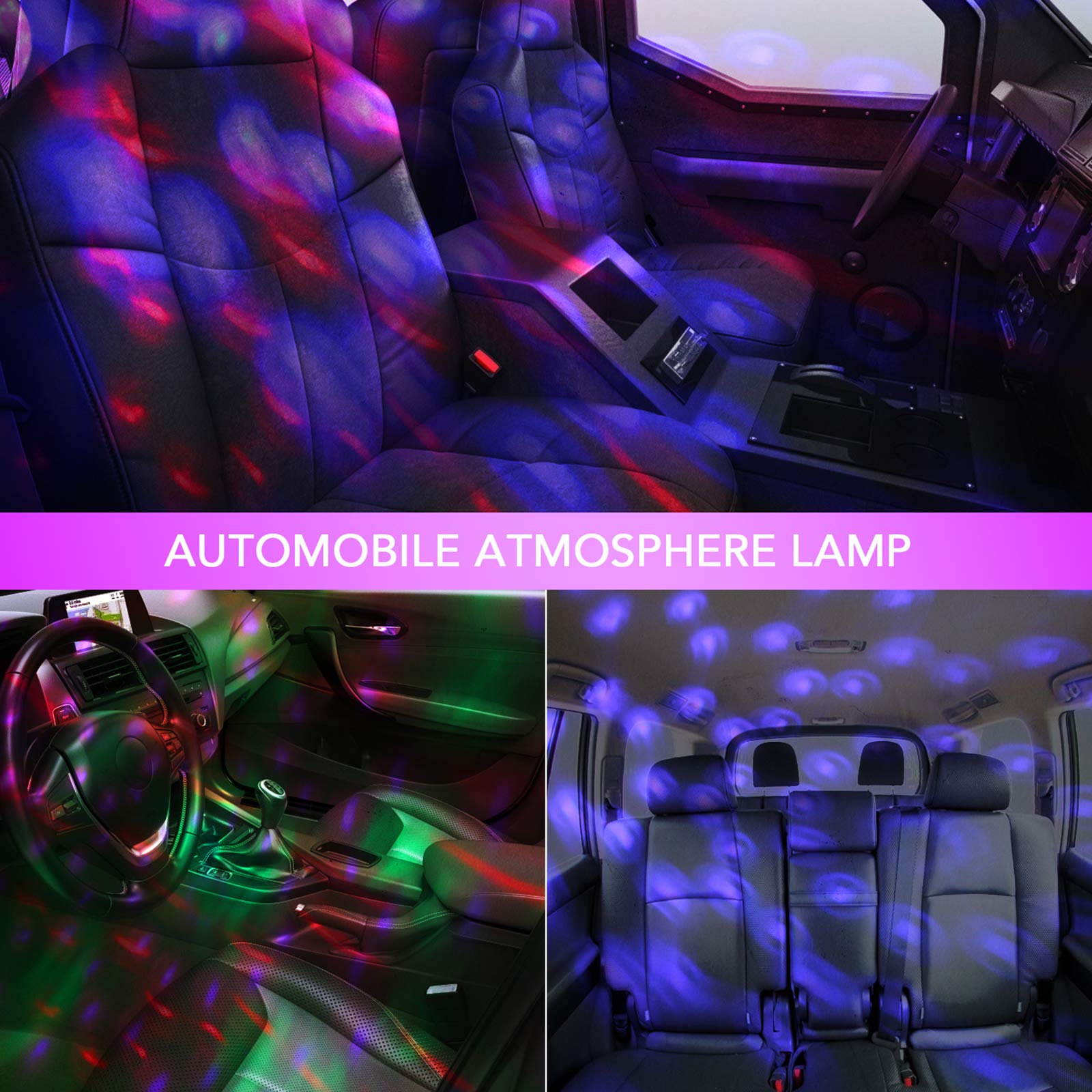 Mini USB Disco Ball Lights - 3 Pack for DJ, Party & Car Decor