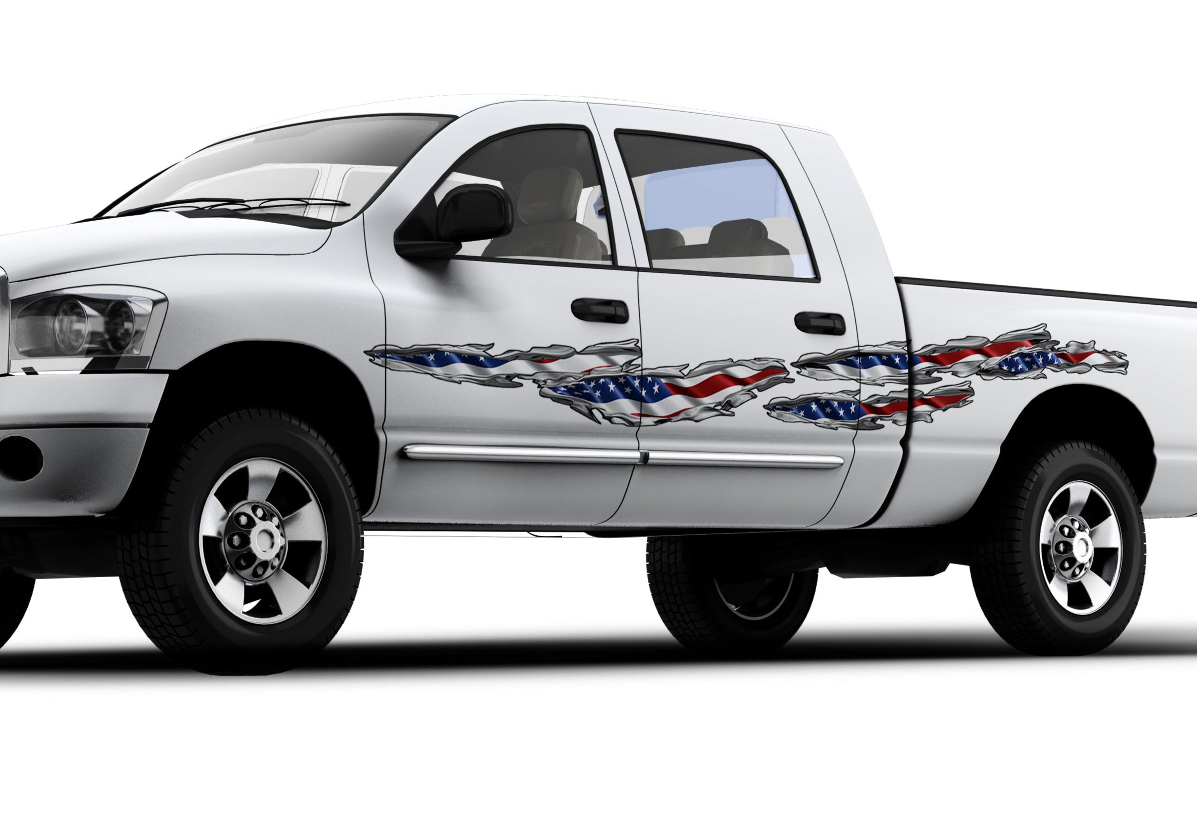 American Flag Car Side Decals - Patriotic Vinyl Decals for Vehicles, Windows & Trucks - 50% Off Sale - Perfect for 4th of July, Veterans Day & Car Shows
