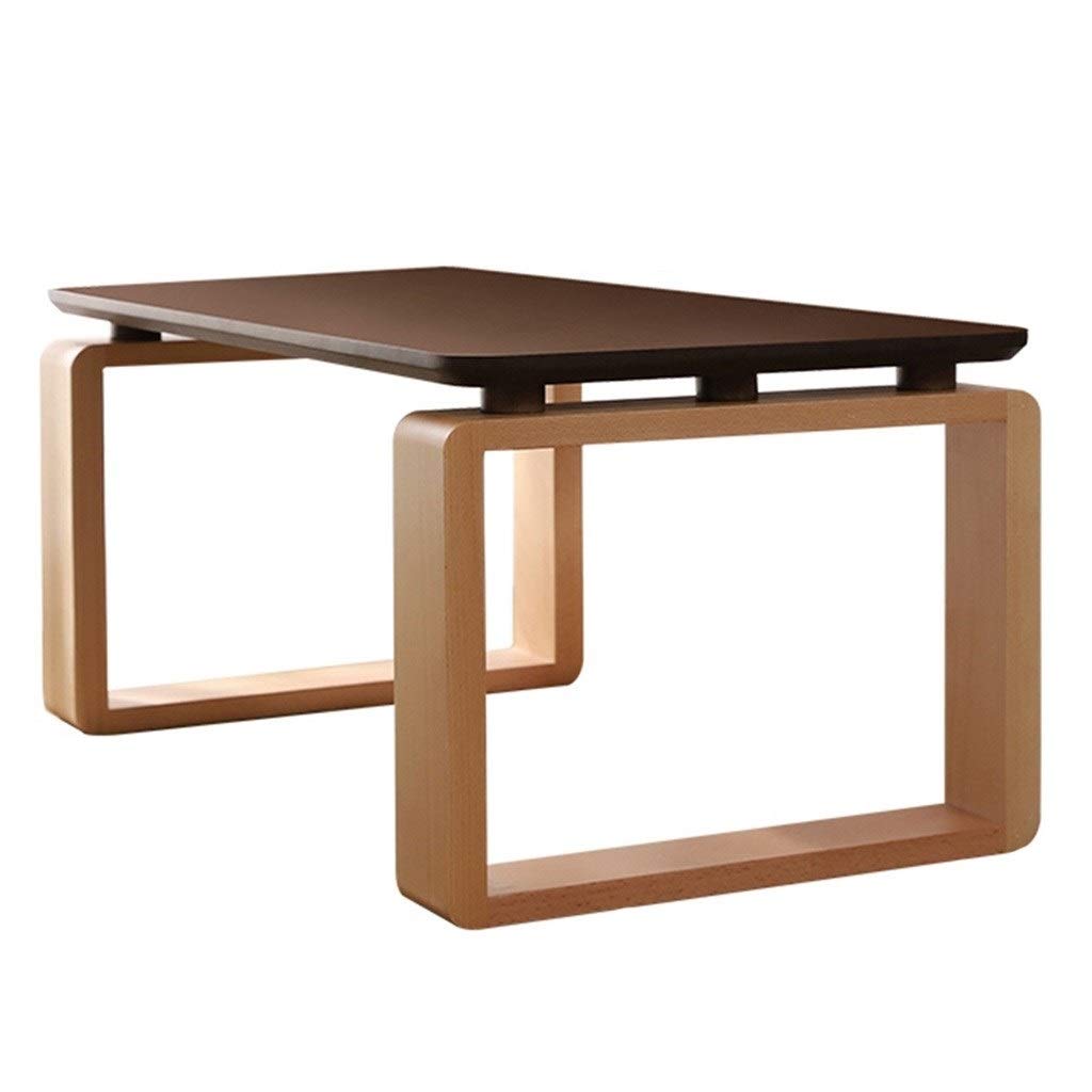 Solid Wood Coffee Table - Bay Window & Balcony Desk for Japanese Tatami Rooms (Walnut, 70x45x30cm)