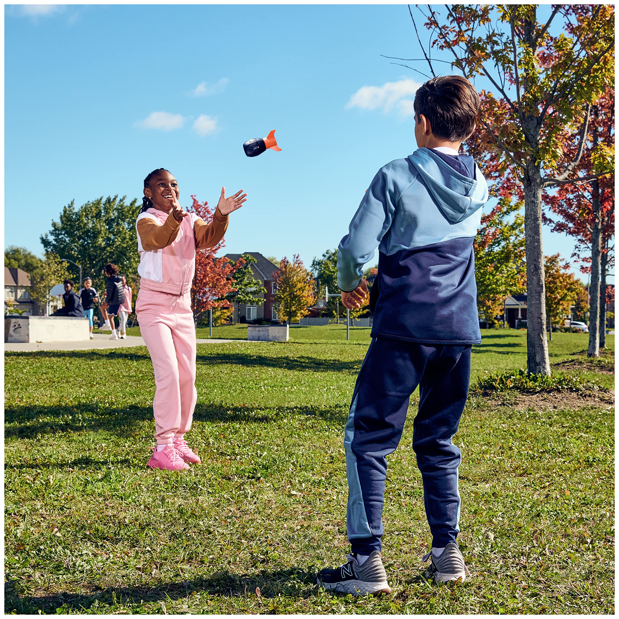 Aerobie Super Sonic Football Toy - Soft Outdoor Game for Kids 8+ | Blue/Orange for Backyard Play