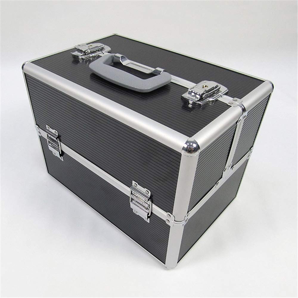 BYCDD Black Makeup Train Case Rolling Cosmetic Organizer Box - Travel Artist Trolley for Jewelry & Cosmetics Storage - Perfect for Salon Professionals, Makeup Artists & Travel Organization
