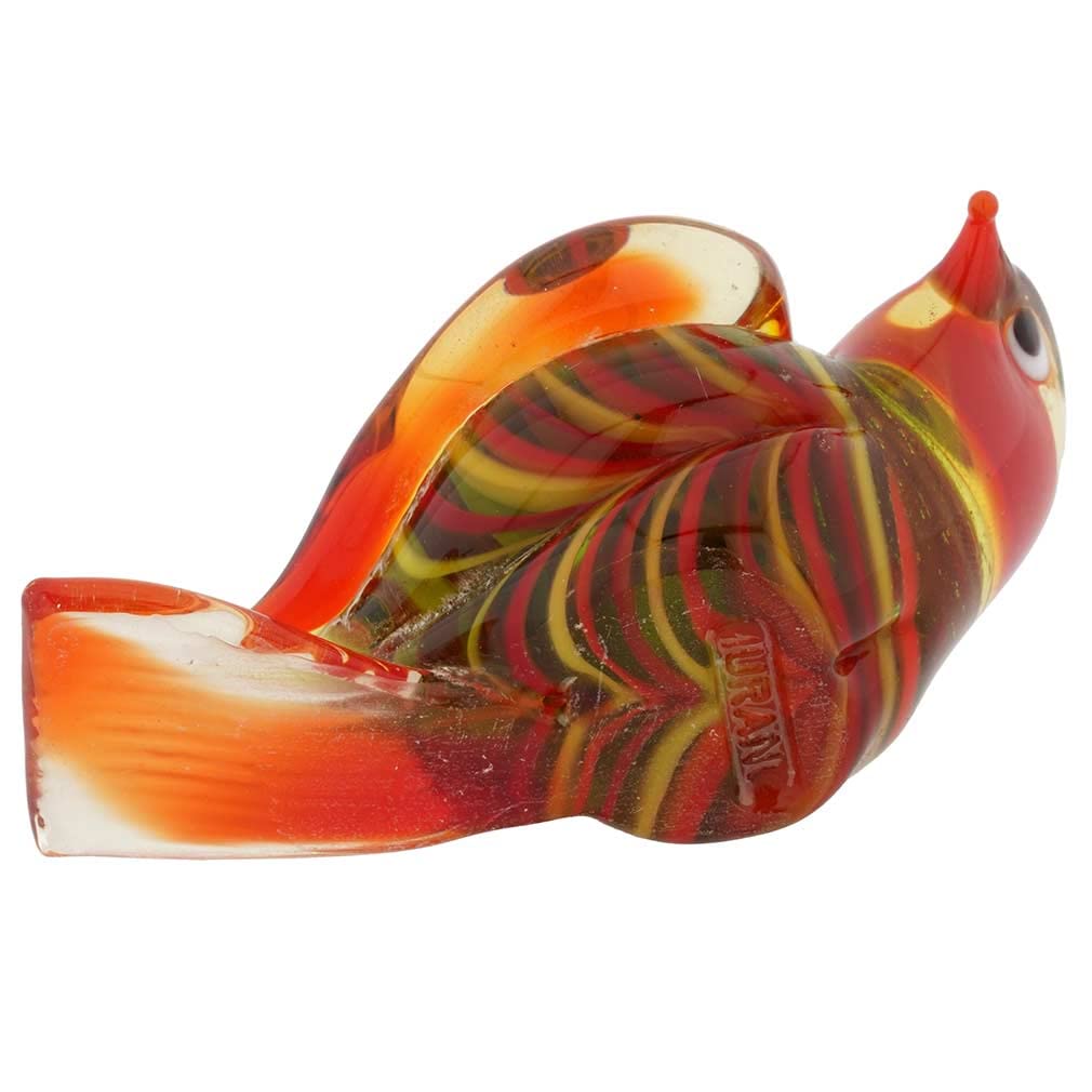 Authentic Murano Glass Dove Bird Figurine - Handcrafted Red Venetian Art for Home Decor & Gift