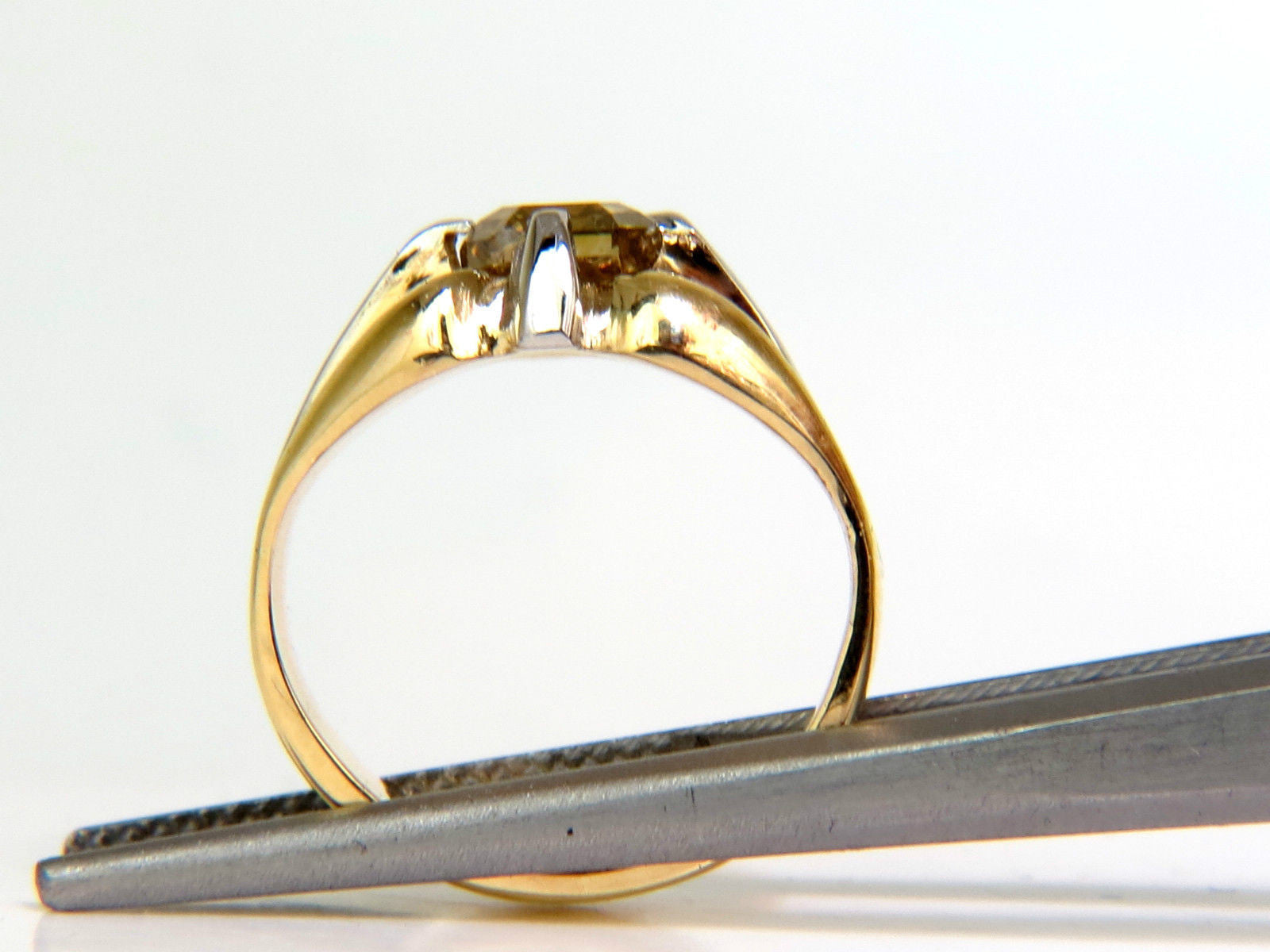 1.00CT GIA Certified Natural Fancy Green Yellow Brown Diamond Ring in 18K Gold - Perfect for Engagement, Wedding & Special Occasions