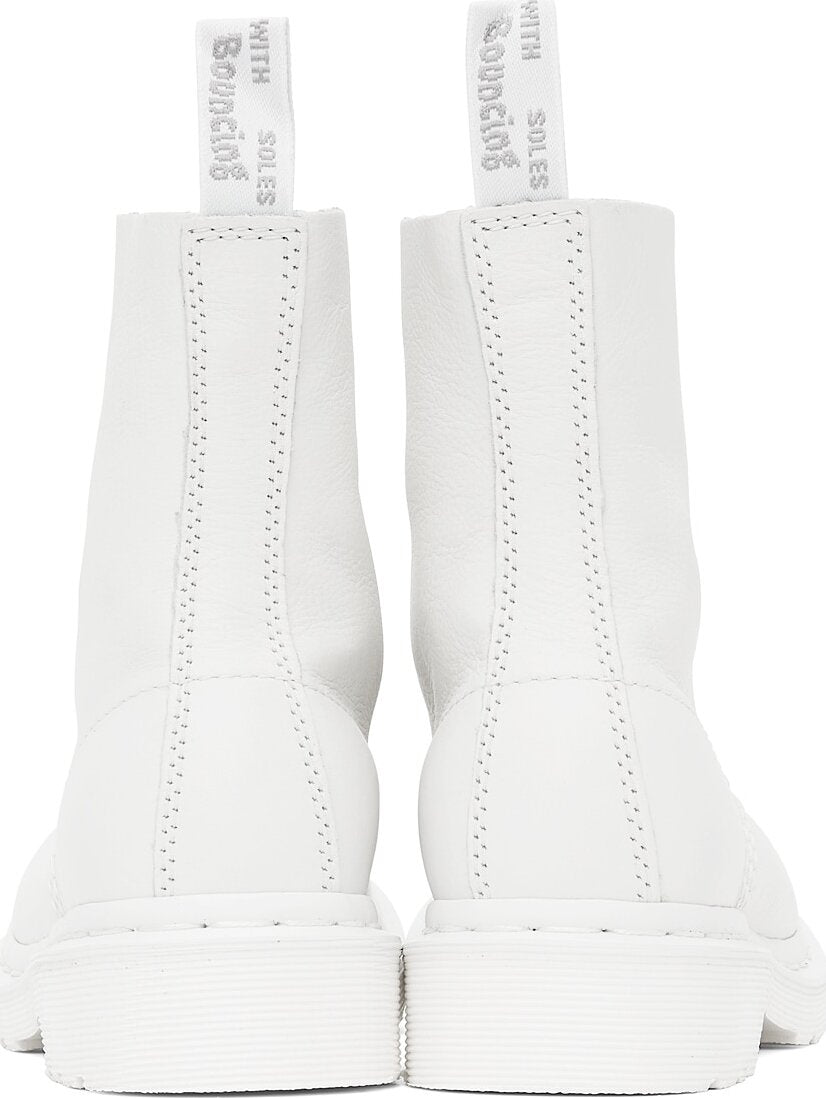 Dr. Martens 1460 Pascal Mono Virginia Leather Boots for Women - Classic 8-Eye Ankle Boots for Everyday Wear & Fashion Outfits