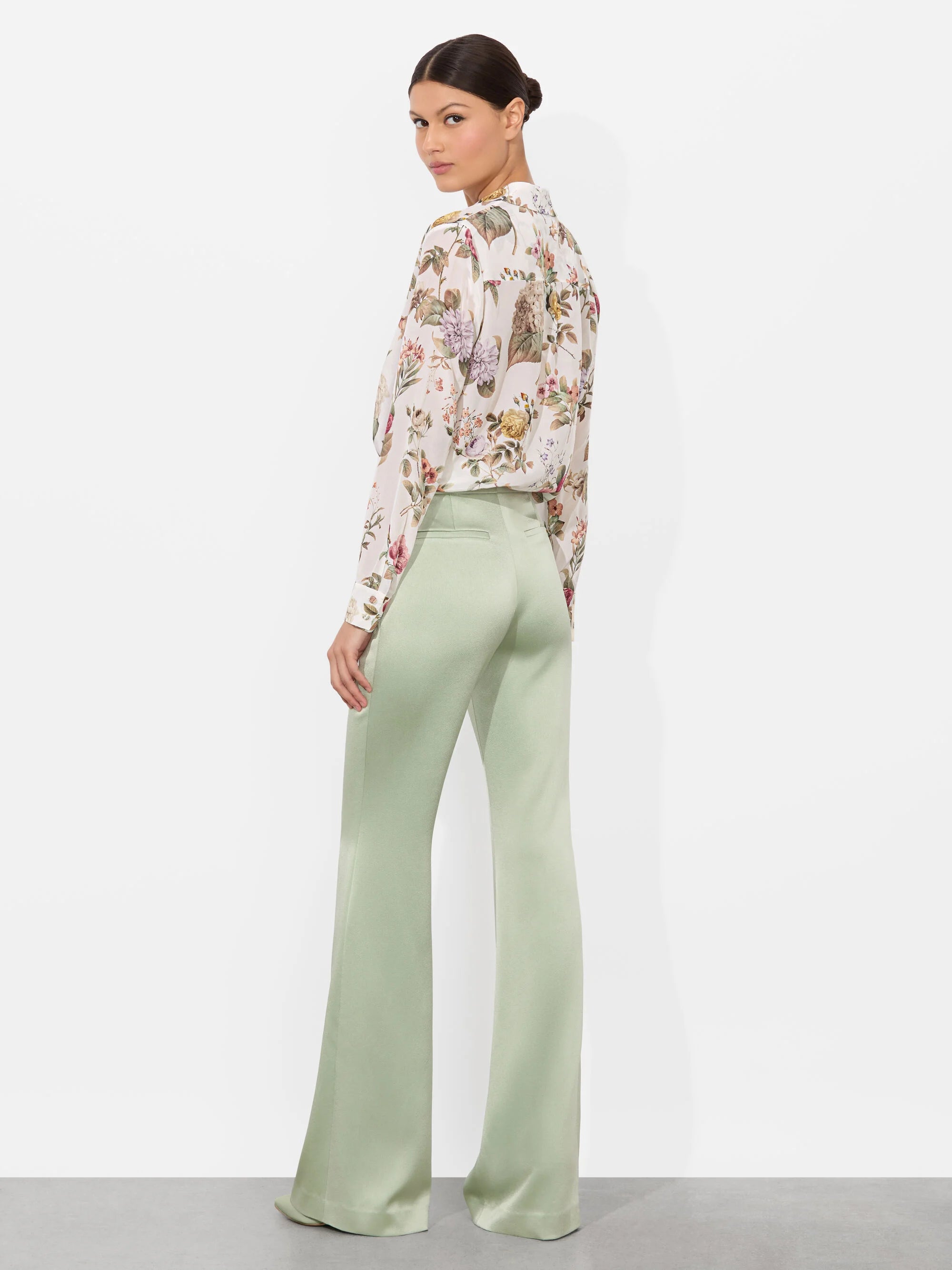 Alice & Olivia Willa Silk Blouse - Women's Elegant Satin Shirt for Work, Party & Special Occasions