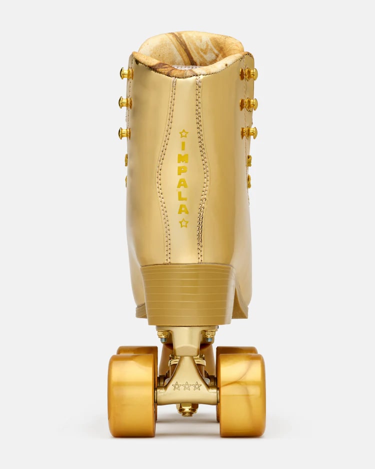 Impala Rollerskates for Women - Marawa Gold Quad Skates with Light-Up Wheels | Outdoor & Indoor Skating, Rink, Park, Fitness & Fun Activities