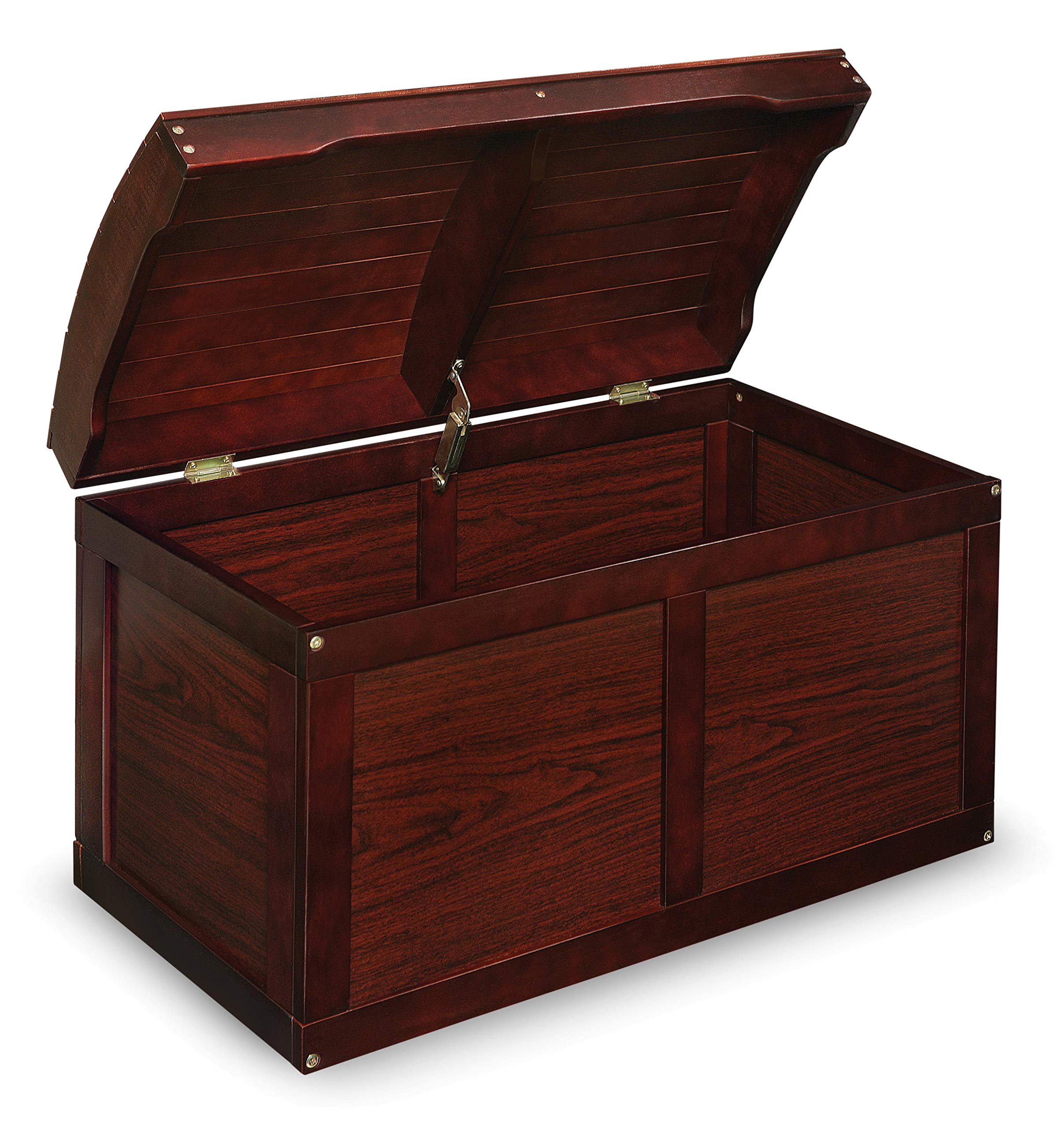Badger Basket Kids Hardwood Toy Storage Chest with Safety Hinge - Natural Cherry Finish | Durable Wooden Toy Box for Nursery, Playroom & Bedroom Organization