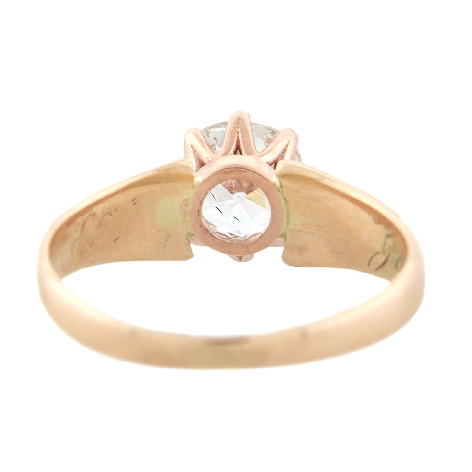 Victorian Style 18k Gold Solitaire Old Mine Cut Diamond Ring - 0.90 Carat Total Weight | Vintage Engagement Ring, Wedding Band, Anniversary Gift for Her