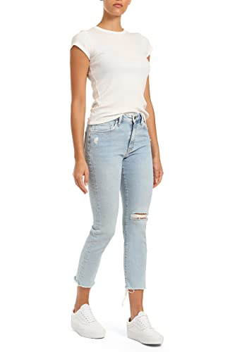 Mavi Viola High Rise Straight Leg Jeans for Women - Comfortable Stretch Denim Pants, Classic Blue Wash, Versatile Casual & Work Wear