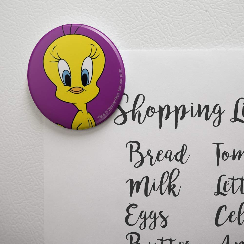 Looney Tunes Tweety Bird Fridge Magnet - Cute Cartoon Character Kitchen Refrigerator Locker Button Decor for Home, Office & Dorm Room Organization