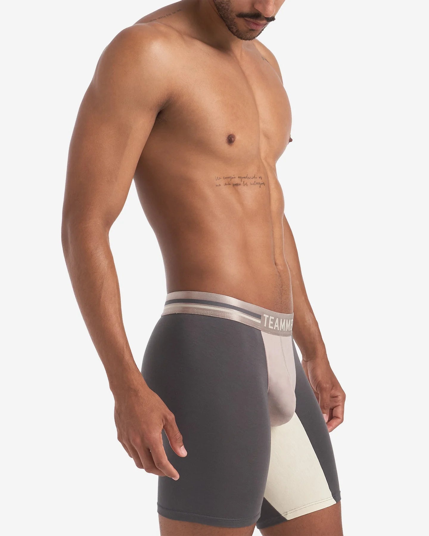 Premium Teamm8 Bamboo Sports Boxer Briefs - Soft Modal Fabric, Licorice Grey - Ideal for Running, Gym & Active Lifestyle