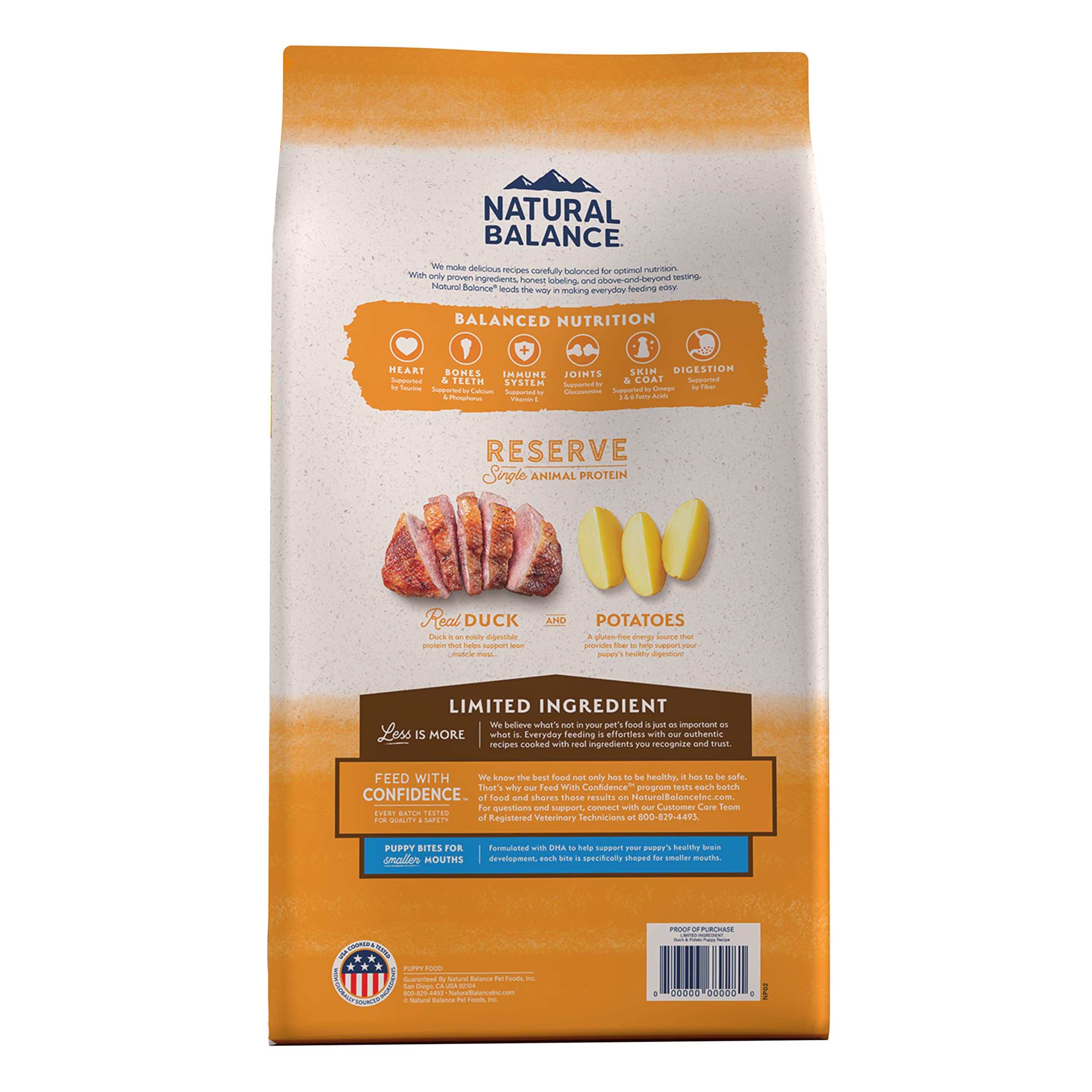 Natural Balance Limited Ingredient Puppy Grain-Free Dry Dog Food - Duck & Potato Recipe, 12lb (Pack of 1) | Hypoallergenic Kibble for Sensitive Stomachs | Perfect for Puppy Training & Daily Nutrition