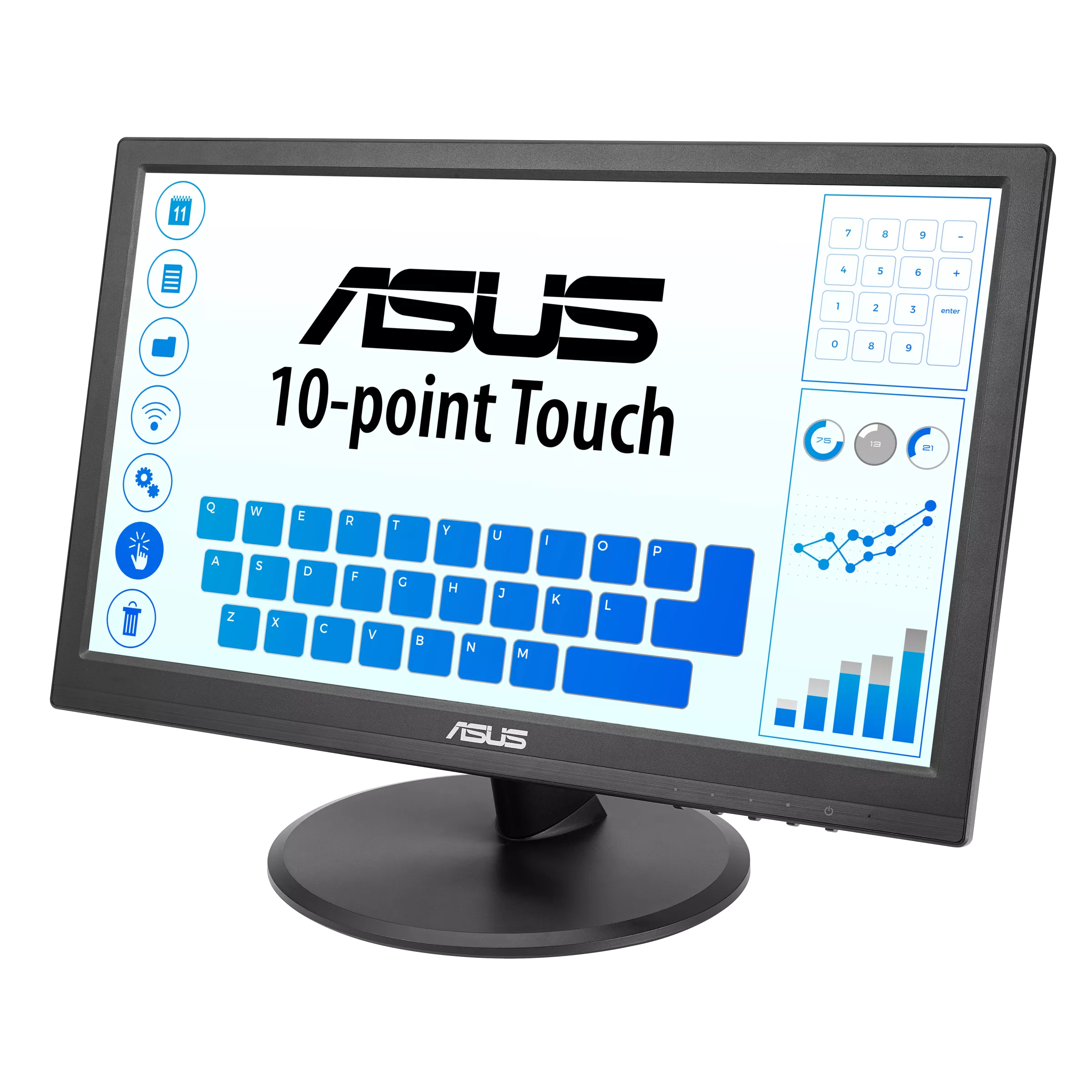 ASUS 16-inch IPS FHD LED Monitor - 1920x1080, 5ms Response, 60Hz, HDMI/VGA, VESA Mount, Tilt & Touch Screen - 3-Year Warranty - Perfect for Home Office, Gaming & Multimedia