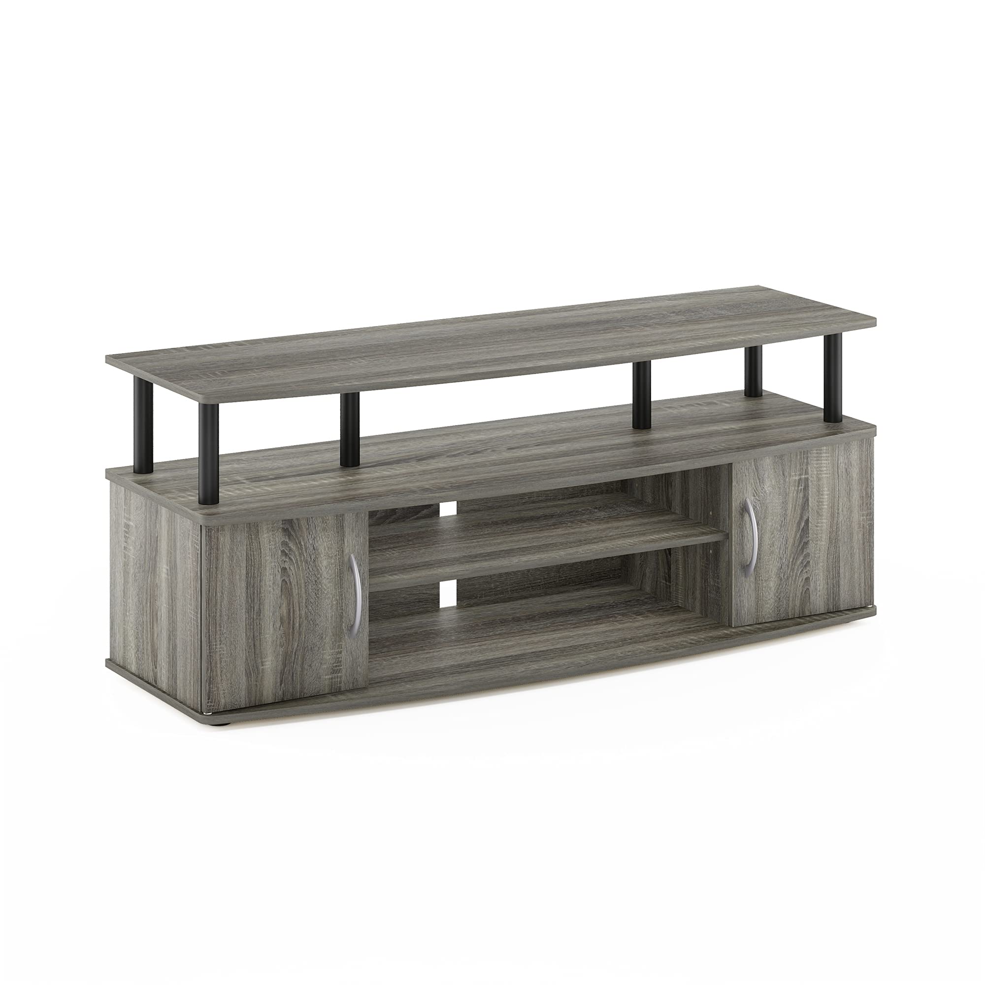 Furinno Entertainment Stand and Coffee Table Bundle - Stylish TV Stand with Storage Shelf & Modern Living Room Furniture Set for Home Theater & Living Space