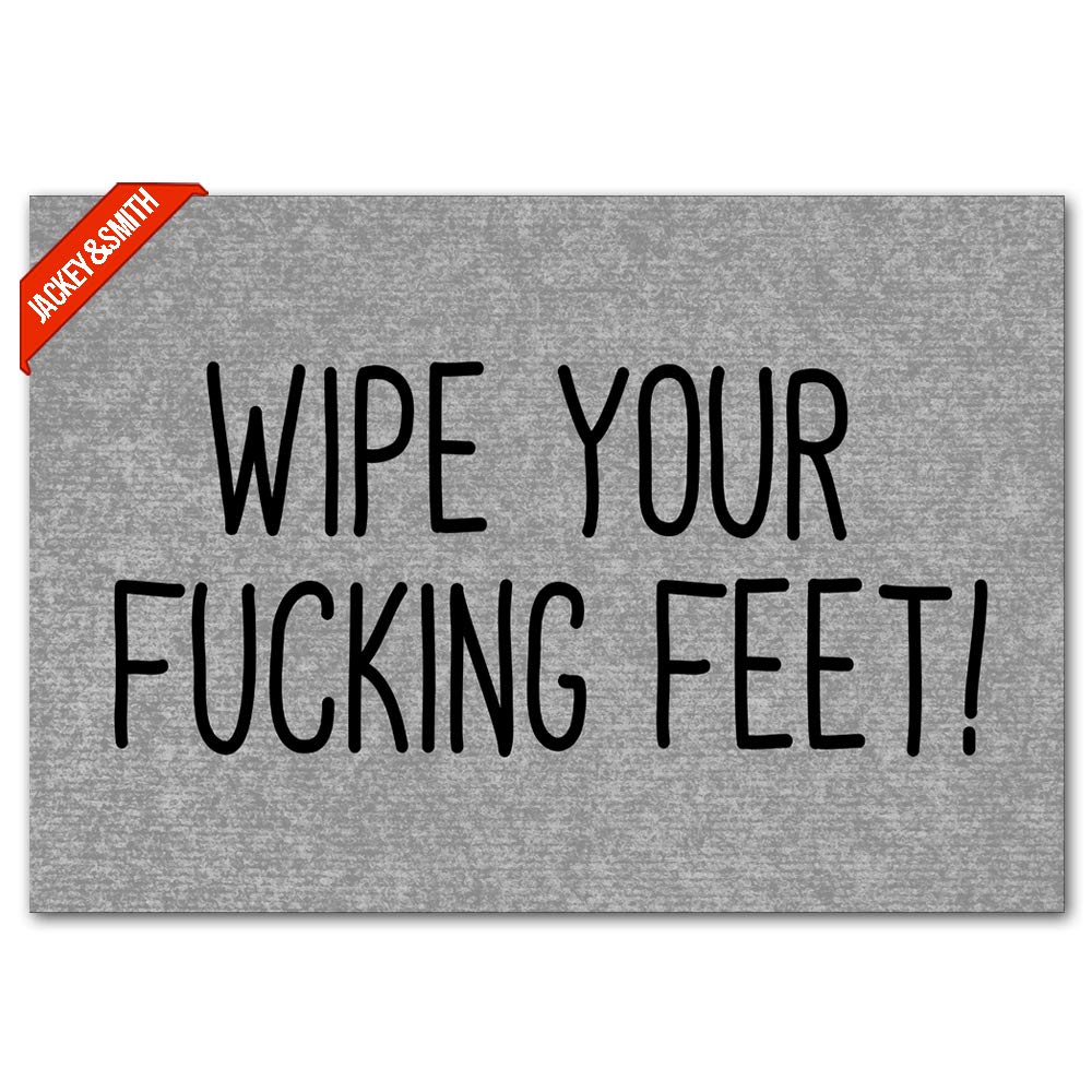 Jackey&Smith Welcome Doormat - Non-Slip Entryway Rug for Front Door, Outdoor & Balcony Use - 23.6x15.7 Inch Felt Fabric Floor Mat - Perfect for Home, Office & Apartment Entrance