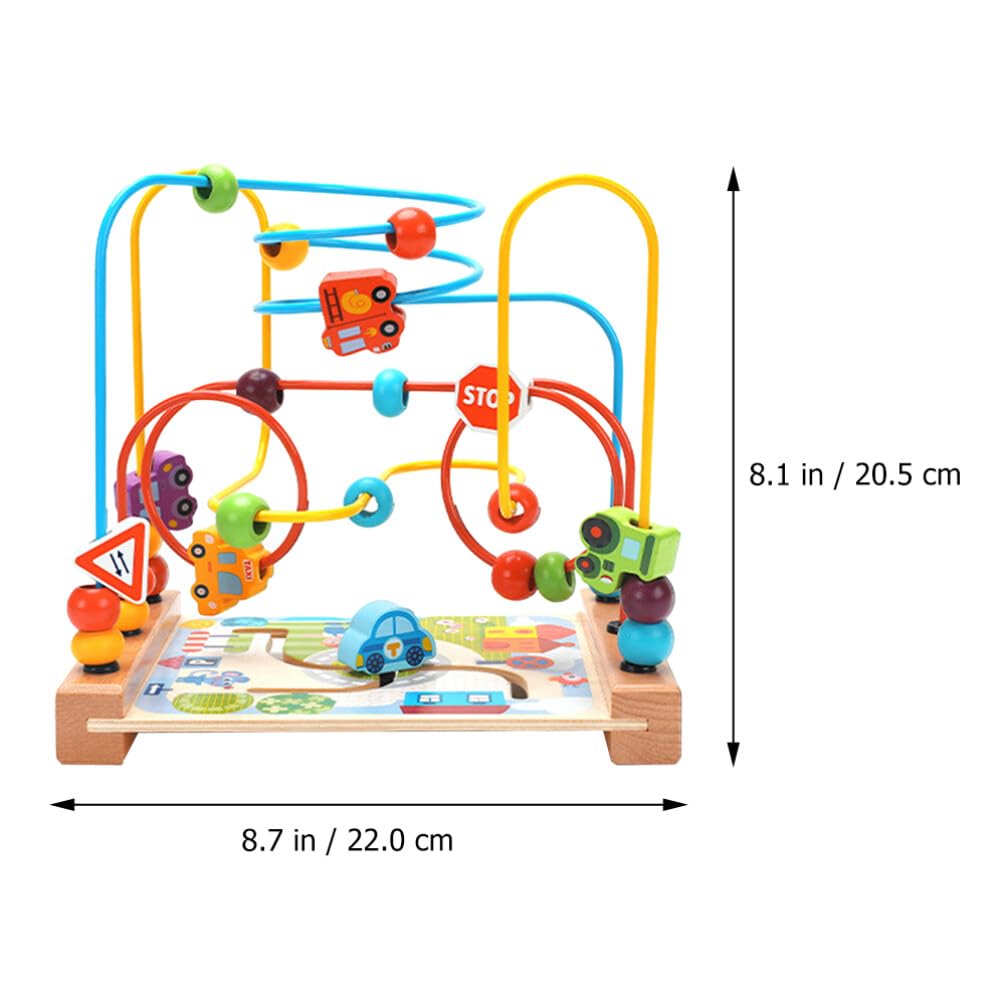 Alasum Wooden Bead Maze Roller Coaster Toy - Early Educational Toddler Car Toy for Kids, Fun Round Bead Maze Activity Toy to Develop Grasping Skills | Perfect for Preschool Learning, Daycare Centers & Travel Entertainment