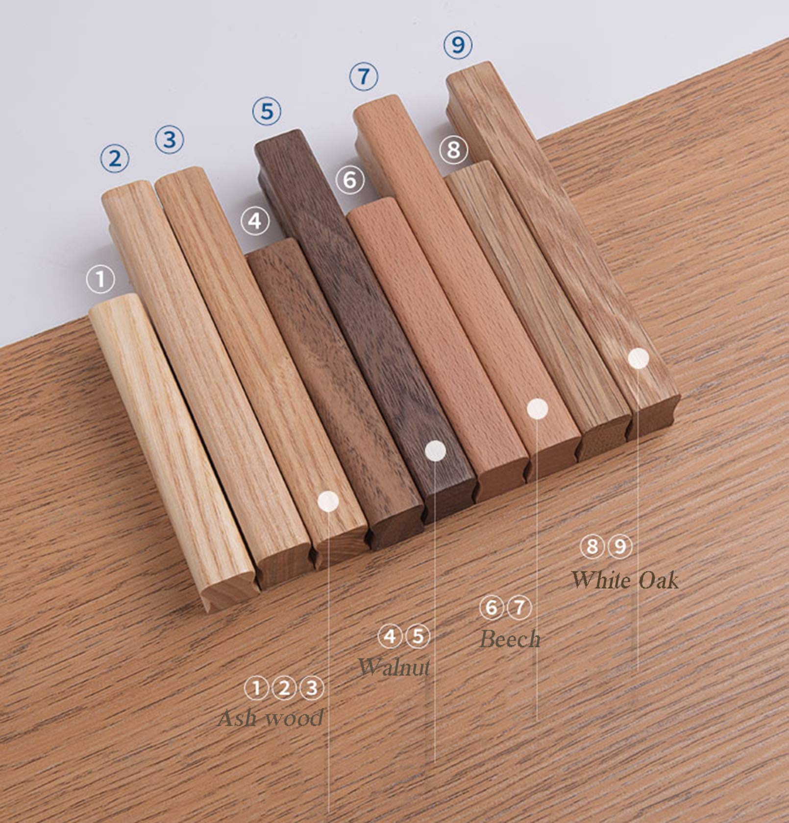 Solid Wood Cabinet Handles - Multi-Size Black Walnut Drawer Pulls (320mm Center) with Screws - Durable Kitchen Cupboard, Closet, Dresser & Wardrobe Hardware for Home Furniture Upgrade