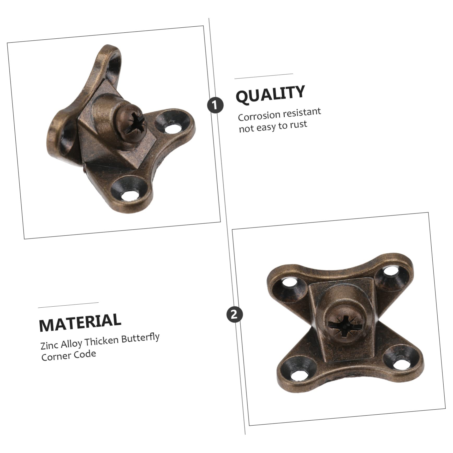 DOITOOL 10-Piece Heavy Duty Zinc Alloy & Bronze Corner Brackets for Furniture - Reinforced Shelf, Table, and Bed Supports - Perfect for Home, Office, and DIY Furniture Projects