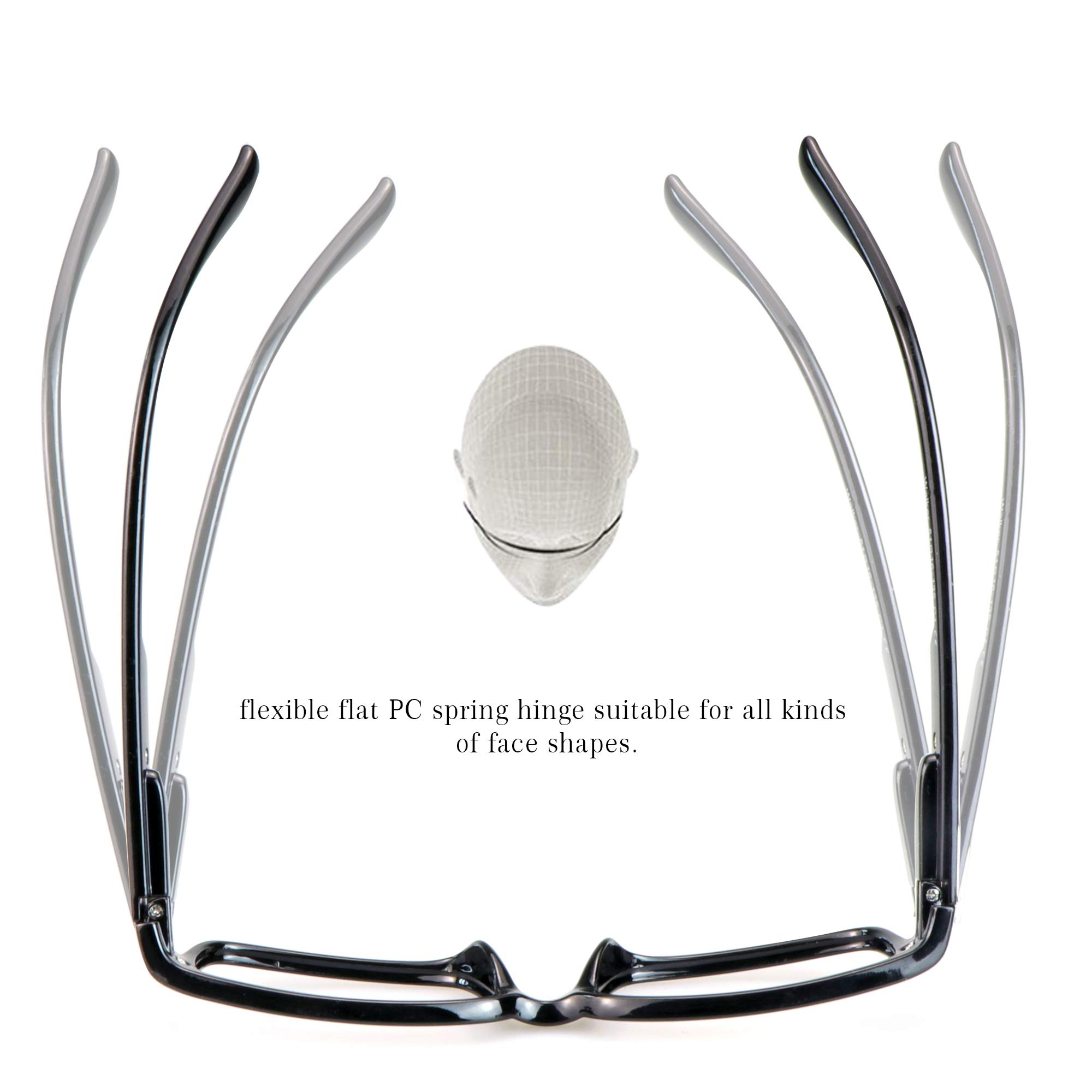 VisionGlobal Blue Light Blocking Reading Glasses - 4 Pairs Set for Women & Men | Anti-Glare Computer Glasses with Stylish Rectangle Frames | Perfect for Office Work, Gaming & Screen Time
