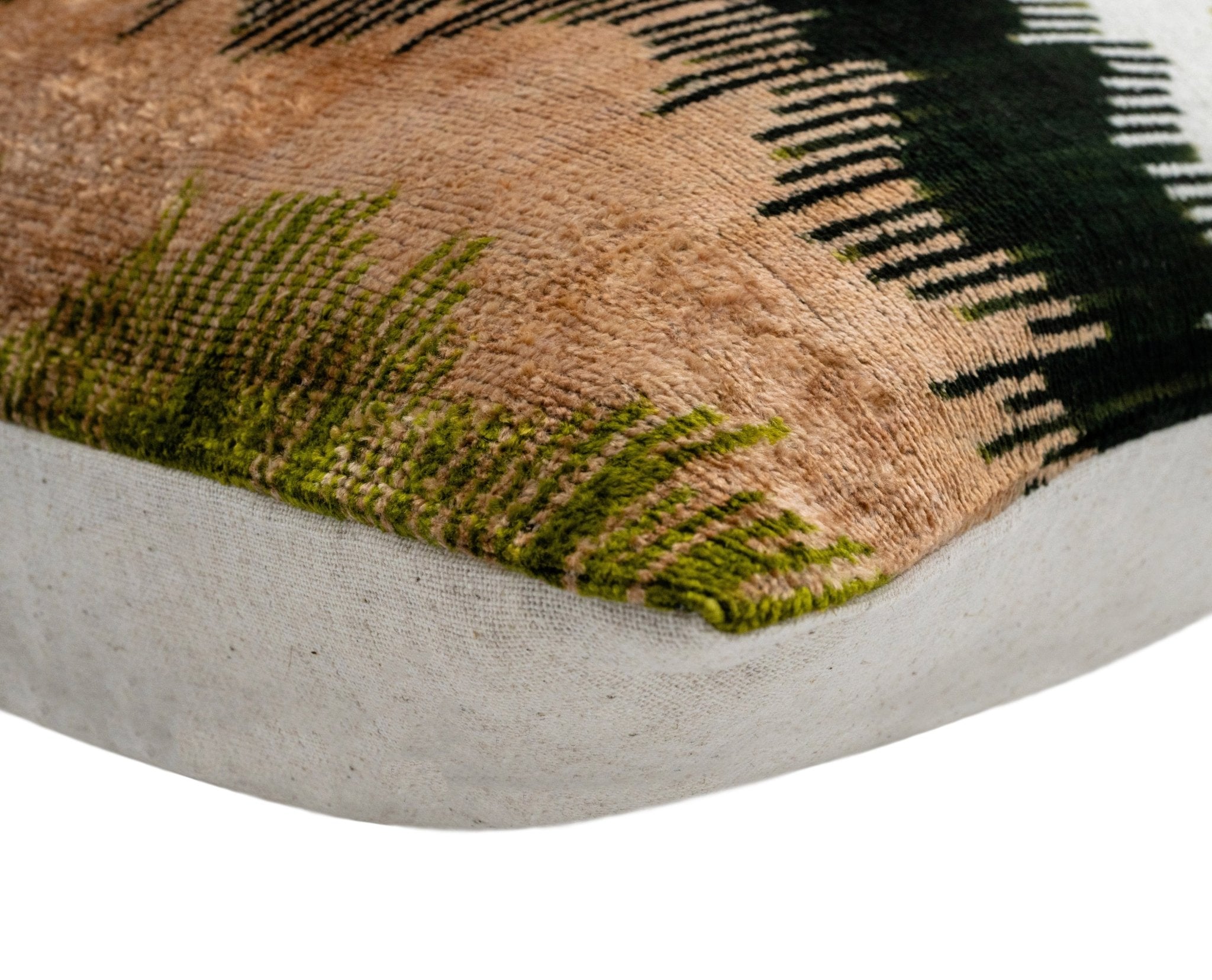 16x24 Inch Earthy Wave Pattern Throw Pillow - Modern Beige Green Black & White Decorative Cushion with Down Feather Insert - Perfect for Sofa, Bed, Living Room & Home Decor