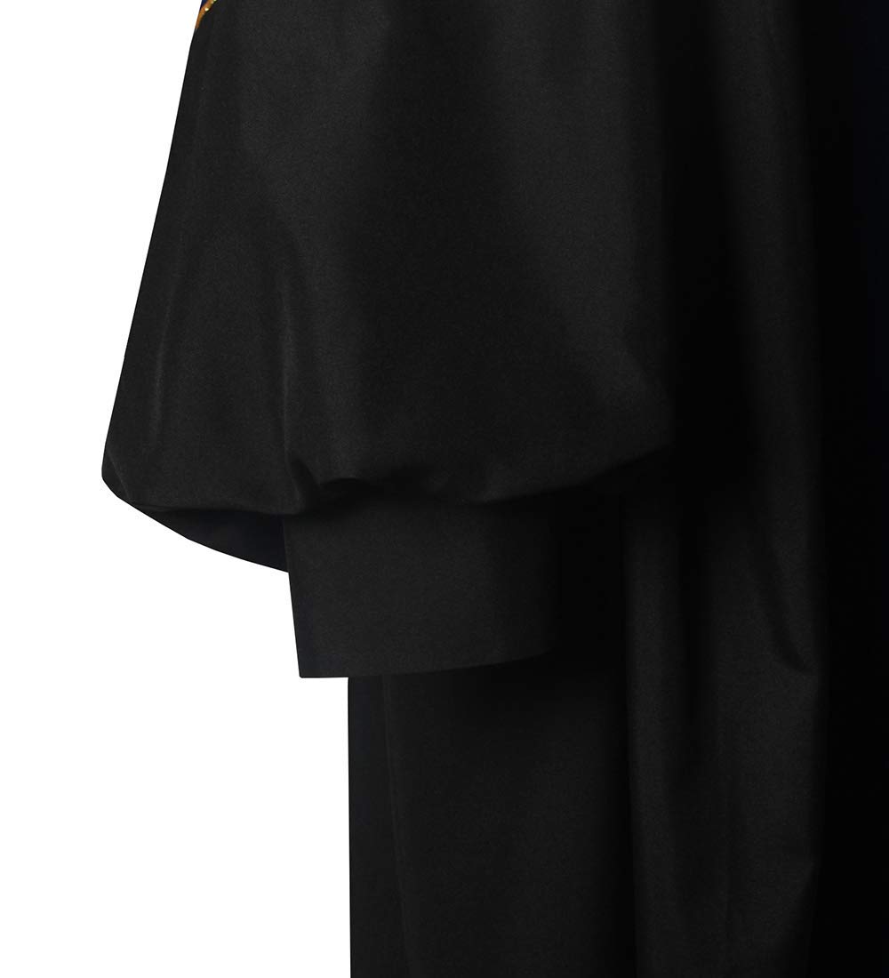 Premium Doctoral Graduation Gown with Velvet Trim - PhD Graduation Regalia for Commencement Ceremonies & Academic Events