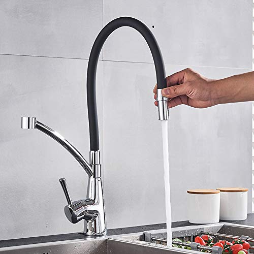 OMOONS Commercial Pull Down Kitchen Faucet - Farmhouse Bar Sink Tap with Multiple Spray Modes - Perfect for Restaurants, Cafes & Home Kitchens