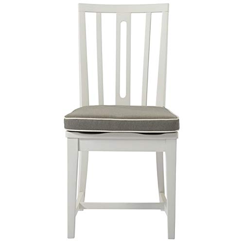 Coastal Living Escape Kitchen Chair Set of 2 - White Sailcloth Upholstered Dining Chairs for Beach House, Cottage, or Farmhouse Style Kitchen