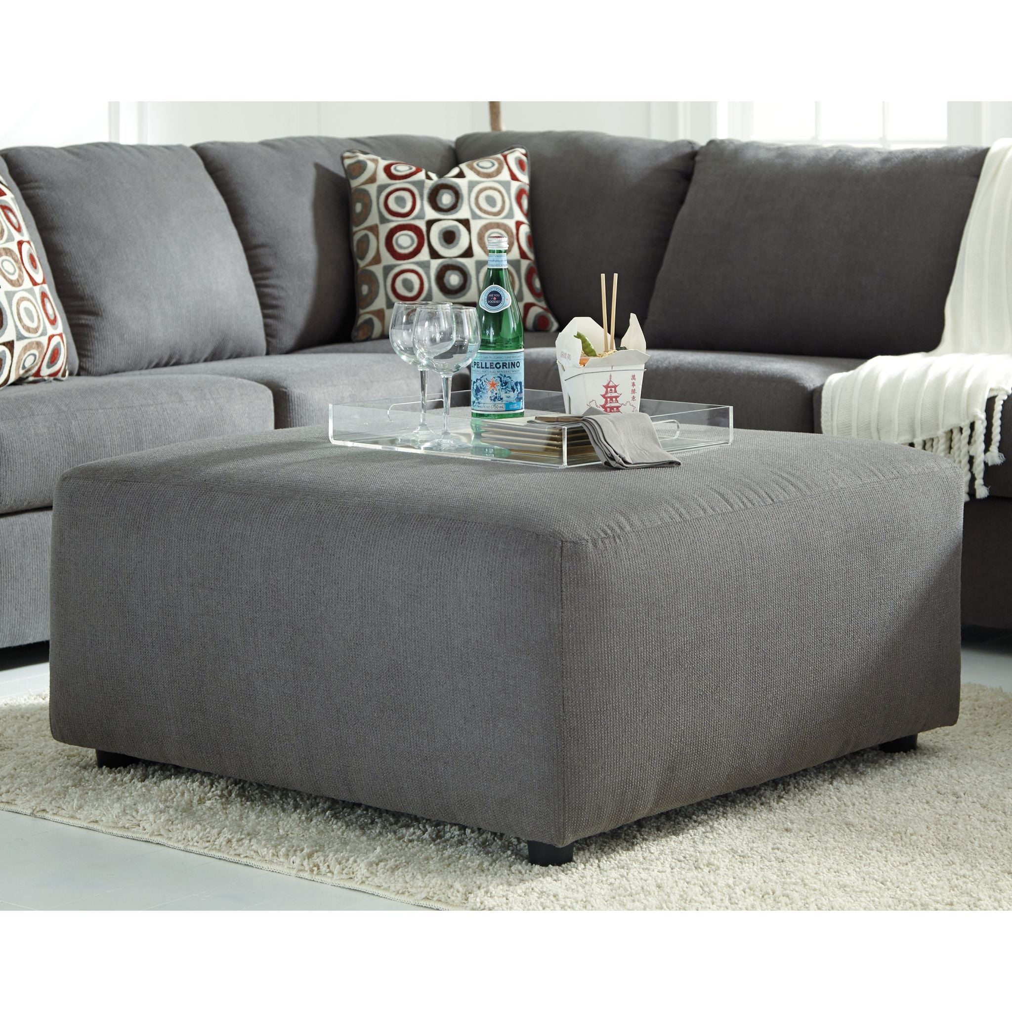 Arlie Oversized Accent Ottoman with Steel Frame - Perfect for Living Room, Bedroom & Home Decor