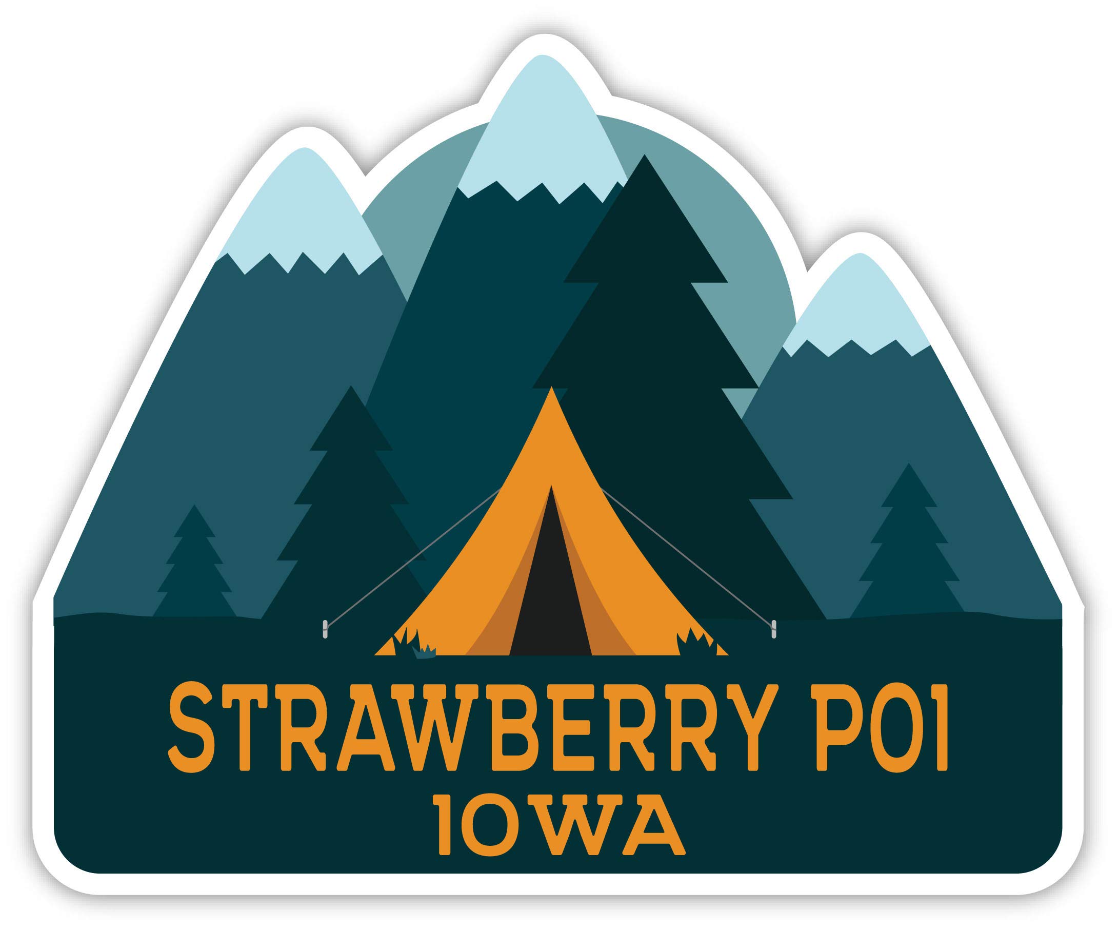 4-Inch Strawberry Poi Iowa Souvenir Fridge Magnet with Camping Tent Design - Perfect for Refrigerators, Lockers & Travel Memorabilia Collection
