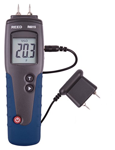 REED Instruments R6015 Digital Wood Moisture Meter - Pin-Type Hygrometer for Lumber, Firewood & Building Materials - Perfect for Carpenters, Flooring Installers & Woodworkers