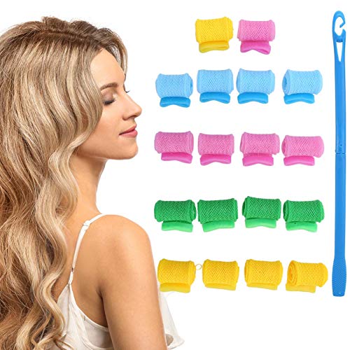 Manual Hair Rollers Set - DIY Spiral Curls with Hook Handle Styling Tool for Short & Long Hair | Perfect for Home Salon, Parties & Daily Styling