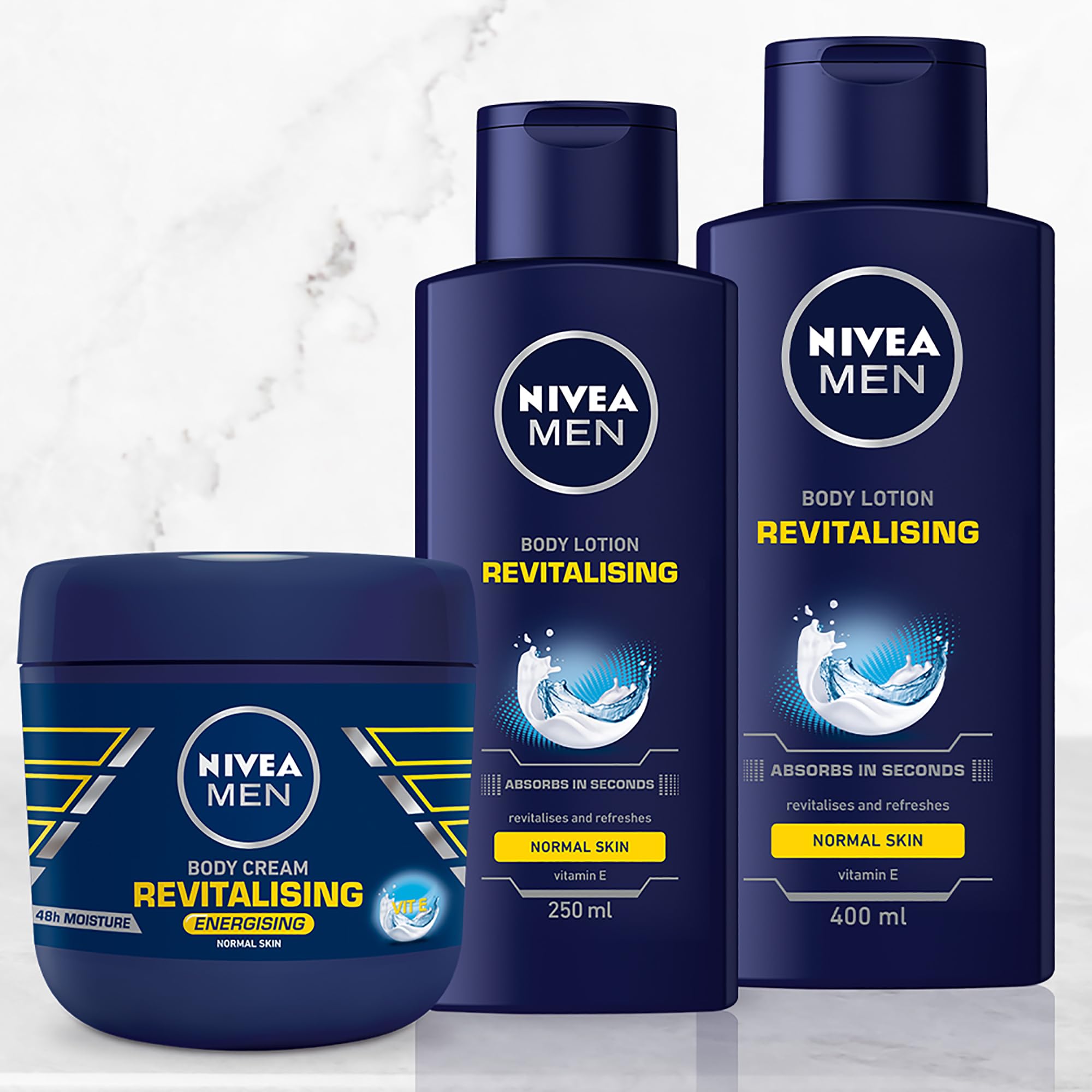Nivea Men Revitalizing Body Cream with Vitamin E, 13.5oz - Hydrating Moisturizer for Dry Skin, Post-Shave & Daily Use