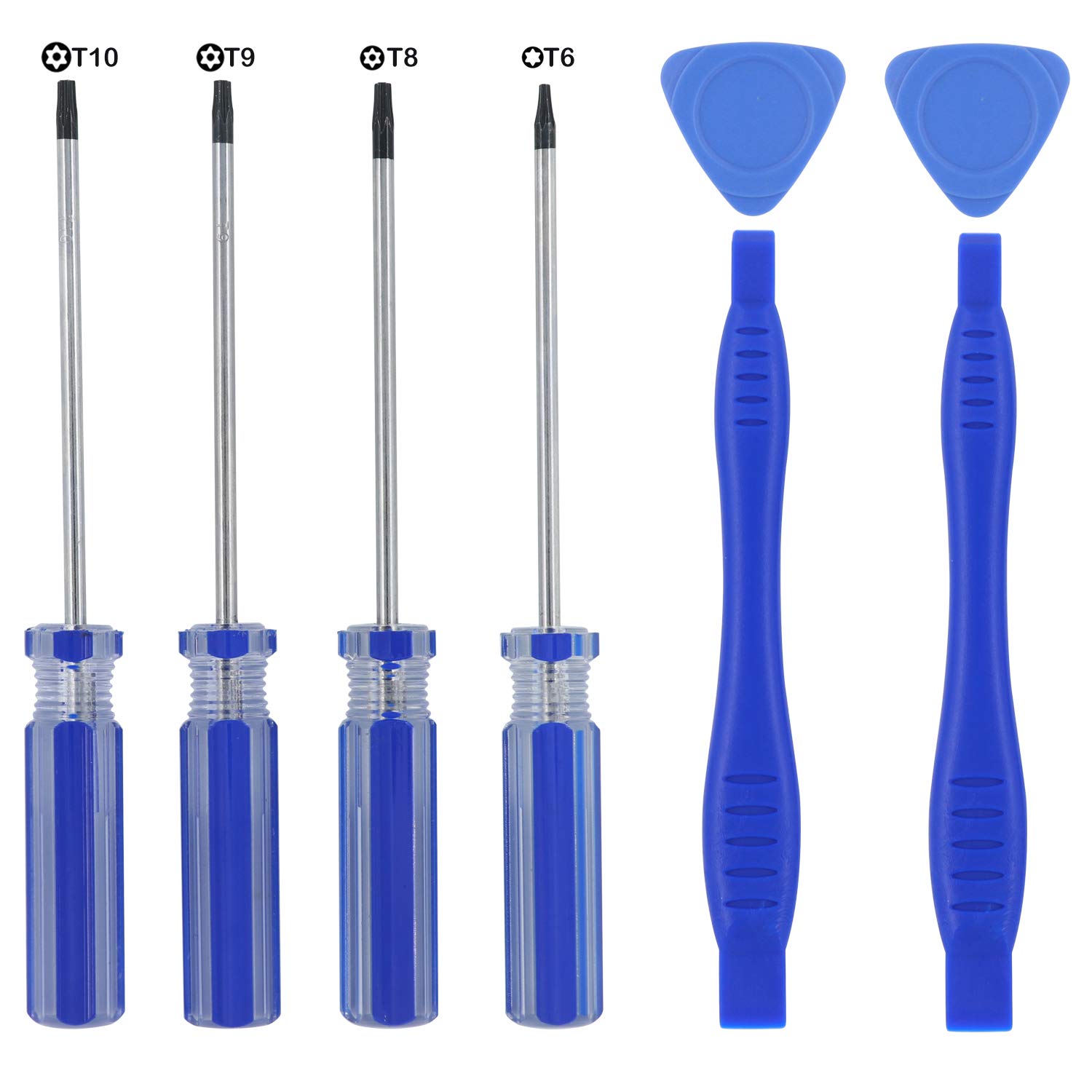 Premium T6 T8 T9 T10 Torx Screwdriver Set with TR9 Security Bit - Magnetic Precision Repair Tools for PS4, Xbox One, Xbox 360 & PS3 Controllers - Includes Safe Pry Tools for Electronics Repair and Maintenance