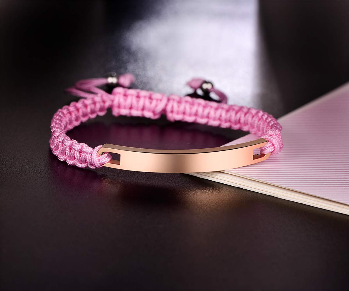 Custom Engraved Rope Braided Couple Bracelets - Personalized Matching His & Hers Cuff Bangles with ID Names - Handmade Romantic Gift for Anniversaries, Weddings & Valentine's Day