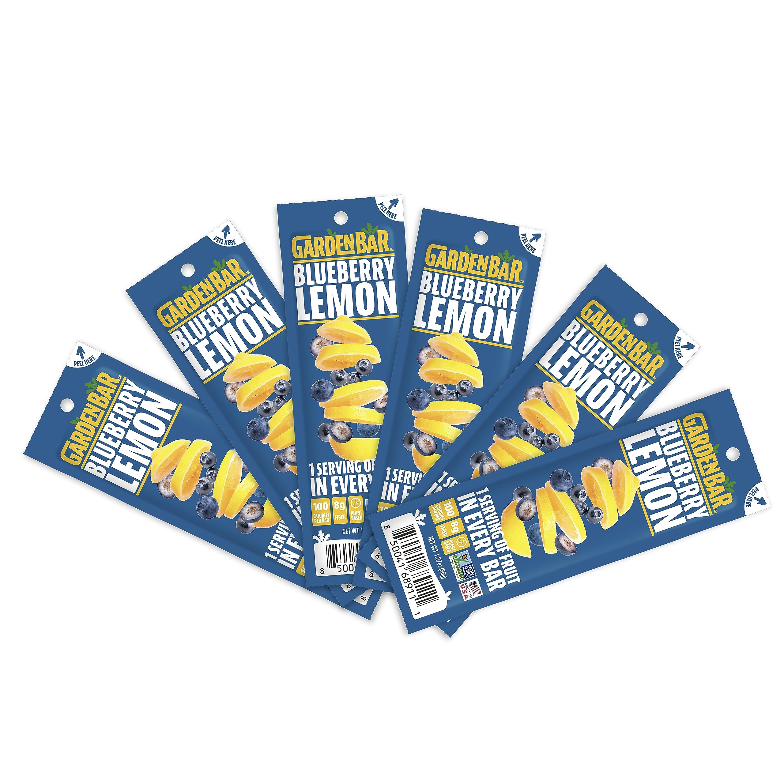 Organic Blueberry Lemon Fruit Leather Jerky | Healthy Vegan Snack, Gluten Free, Non-GMO, High Fiber | 6 Pack | Perfect for Hiking, Lunchboxes & On-the-Go Energy