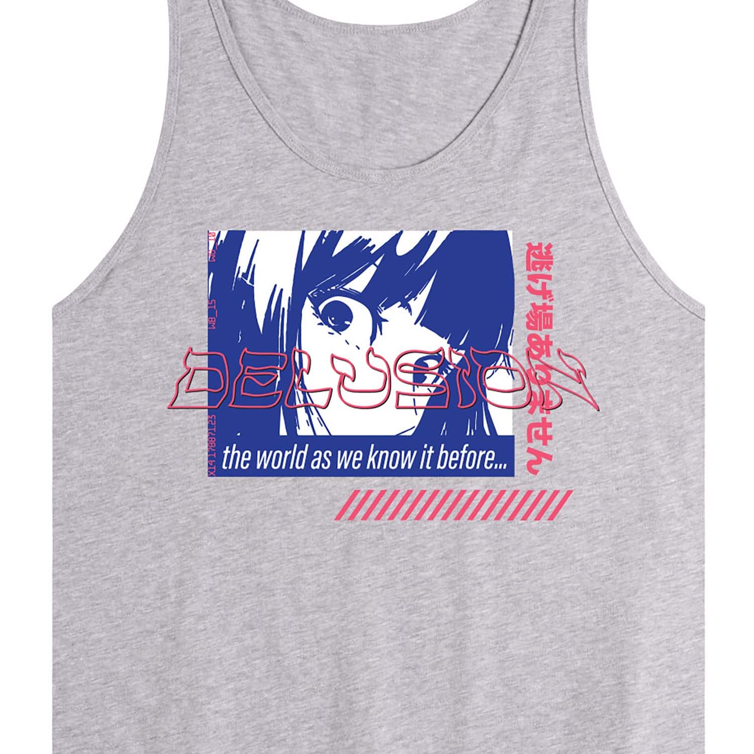 Anime Delusion Men's Jersey Tank Top - Breathable & Comfortable Sleeveless Shirt for Casual Wear, Gym, and Summer Outfits