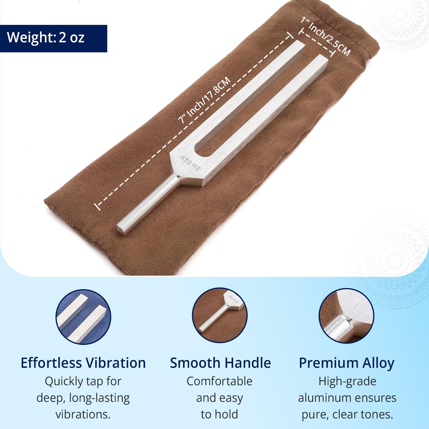 432 Hz Healing Tuning Forks Set - Premium Aluminum Alloy Sound Therapy Tools for Chakra Balancing, Reiki, Yoga & Energy Work - Made in USA - Perfect for Meditation, Sound Baths & Holistic Wellness Practices