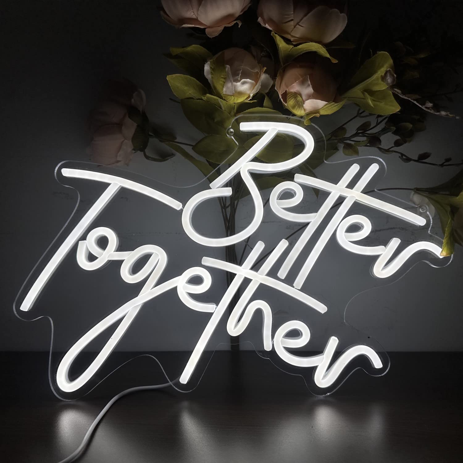LED Neon Sign Night Light - Custom Wall Decor for Bedroom, Bar, Wedding, Birthday & Christmas Party - USB Powered 5V Chain Light Modulator (Let's Party Blue) - Perfect for Home, Office & Event Decorations