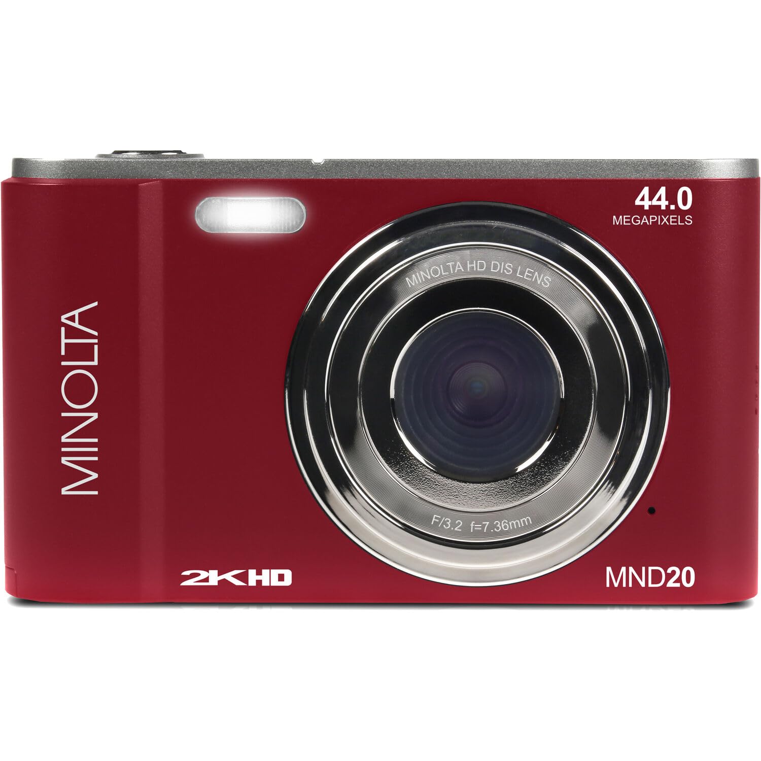 Minolta MND20 44MP 2.7K Ultra HD Digital Camera (Red) - Perfect for Travel, Vlogging & Photography Enthusiasts