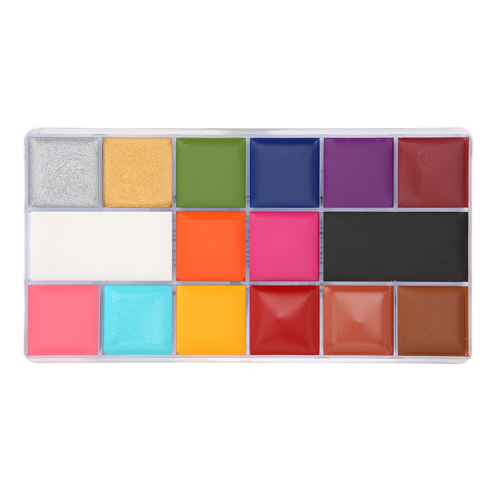 16-Color Waterproof Face & Body Paint Palette - Sweatproof & Long Lasting for Halloween, Cosplay, Face Painting & Costume Parties | Safe for Kids & Adults | Vibrant Colors for Professional Artists & Beginners