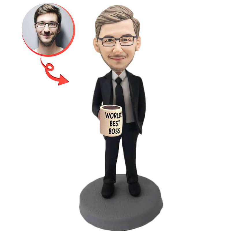 Custom Bobblehead - Personalized World's Best Boss Gift for Office, Retirement & Appreciation | Unique Corporate Present for Employees & Managers