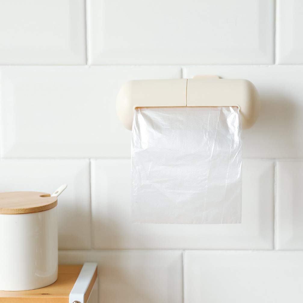 Cabilock Wall-Mounted Trash Bag Holder & Dispenser - 2 Pack Trash Bag Organizer for Kitchen, Bathroom, Office & Living Room - Space Saving Waste Bin Alternative with Easy Tear-Off Design