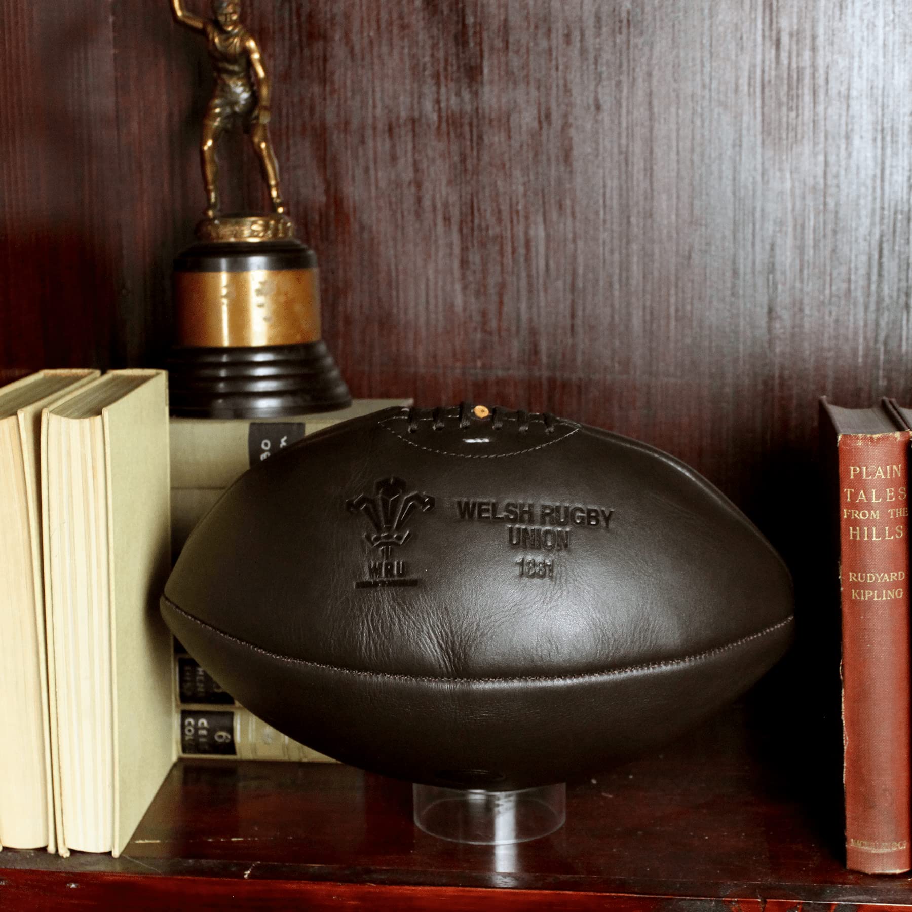 Vintage Wales Rugby Ball - Handcrafted Premium Leather Rugby Ball with Team Logo Embossed - Perfect for Rugby Training, Collectibles, and Gift Giving