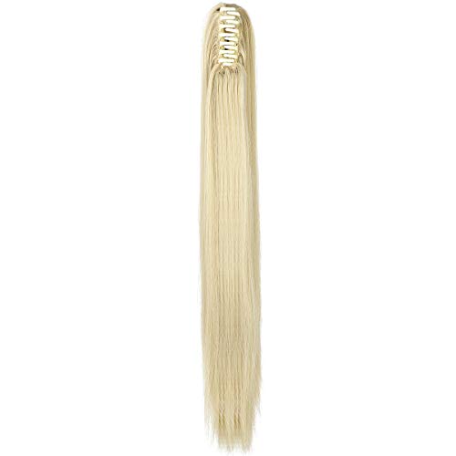 Clip-in Ponytail Hair Extension with Claw Clip - Natural Looking Hairpiece for Instant Volume & Length - Perfect for Parties, Weddings & Everyday Styling