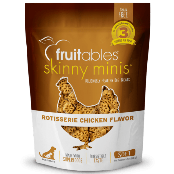 Fruitables Skinny Minis Rotisserie Chicken Flavor Dog Treats - Low Calorie Training Snacks for Small & Medium Dogs - Perfect for Reward, Obedience Training & On-the-Go Treats
