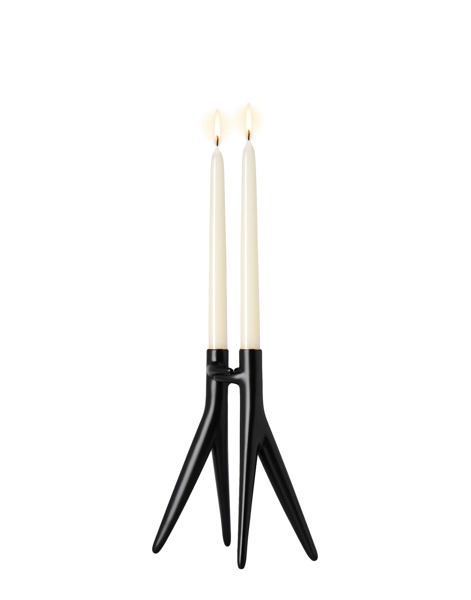 Kartell Abbracciaio Candle Holders by Philippe Starck & Abroise Maggiar - Set of 4 Opaque Black Glass Votive Holders for Home Decor, Wedding Centerpieces, and Tabletop Decorations