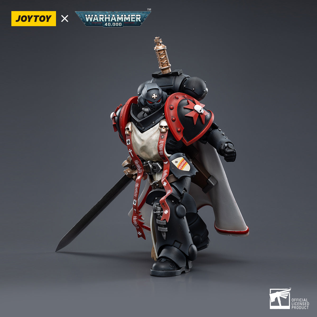 1/18 Scale JOYTOY Warhammer 40K Black Templars Action Figure Set (3pcs) - Perfect for Collectors, Tabletop Gaming & Display