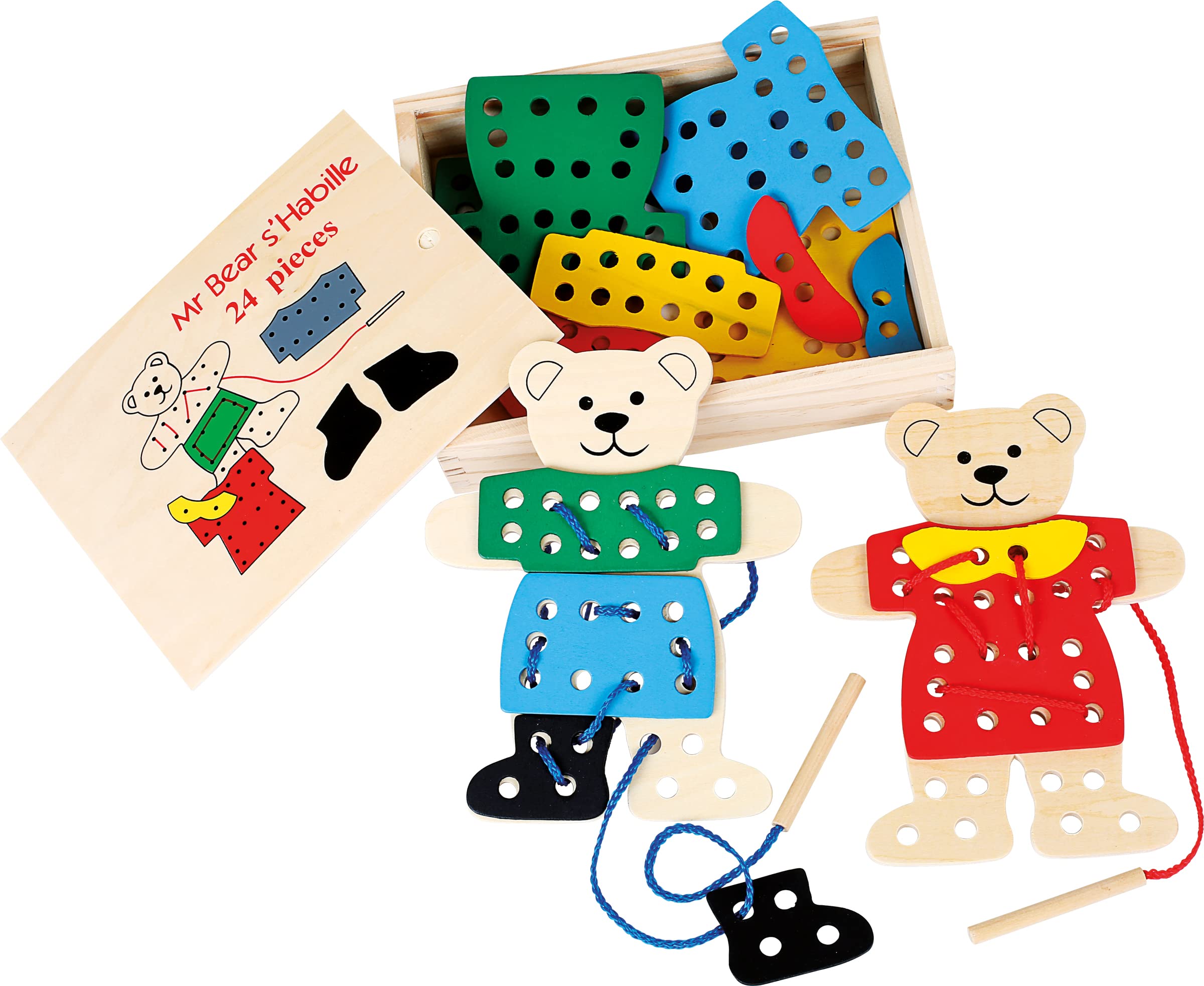 Small Foot Stacking & Sorting Bear Toy for Kids - Dress Up Game