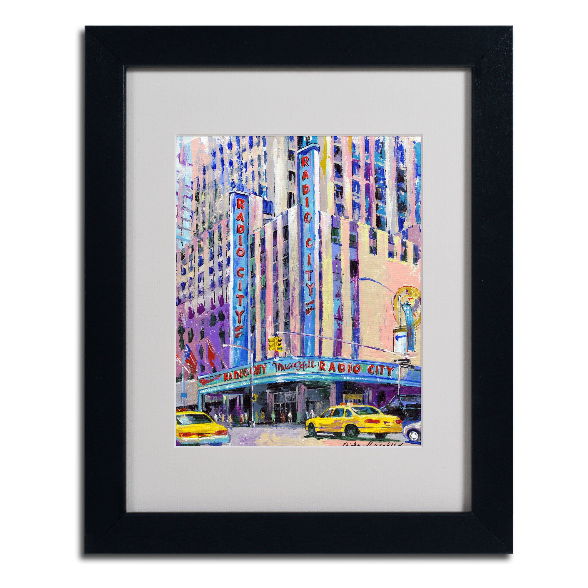 Richard Wallich Radio City Music Hall Fine Art Print - 11x14 Inch Black Framed Wall Decor for Living Room, Office & Gifts