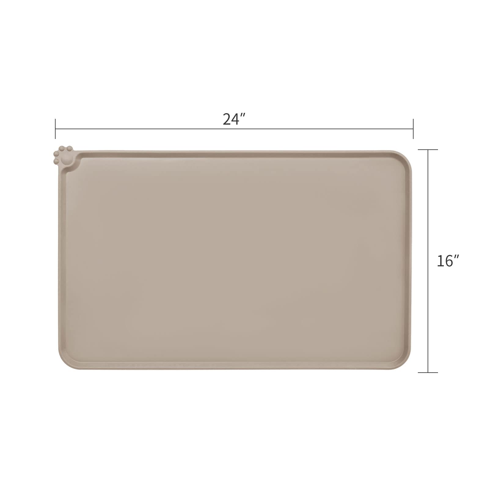 AUDWUD Non-Slip Silicone Pet Feeding Mat - Waterproof Dog Bowl Mat for Food & Water - Perfect for Messy Eaters, Kitchen Floor Protection, and Easy Cleaning